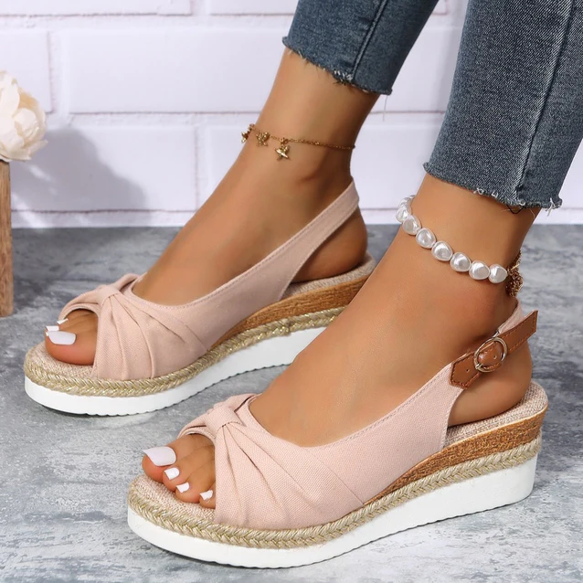  Women's Sandals for Bunions Ladies Fashion Summer Solid Color Fabric Casual