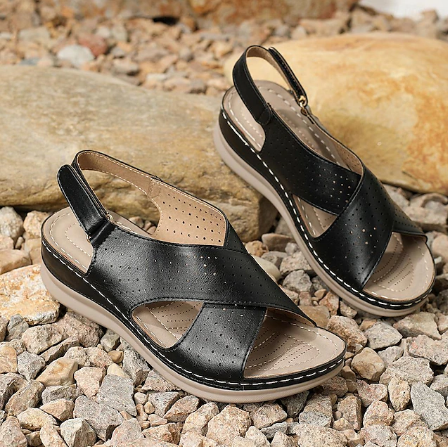 Women's Vacation Chunky Platform Classic Leather Sandals