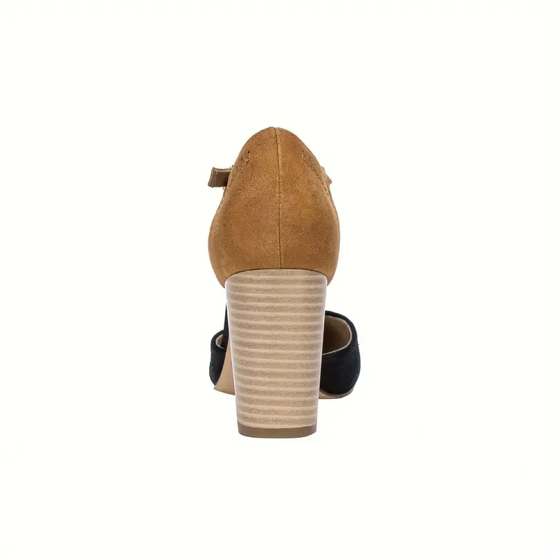Women Low Heel Closed Round Toe Pumps