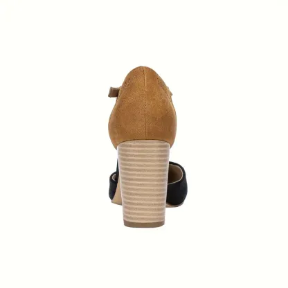 Women Low Heel Closed Round Toe Pumps