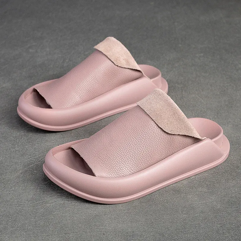 Women's Soft Leather Platform Sandals