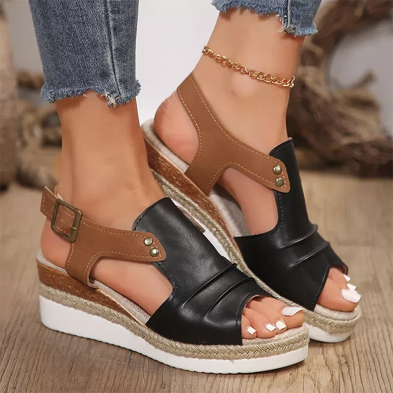 Women's Chunky Platform Classic Leather Sandals