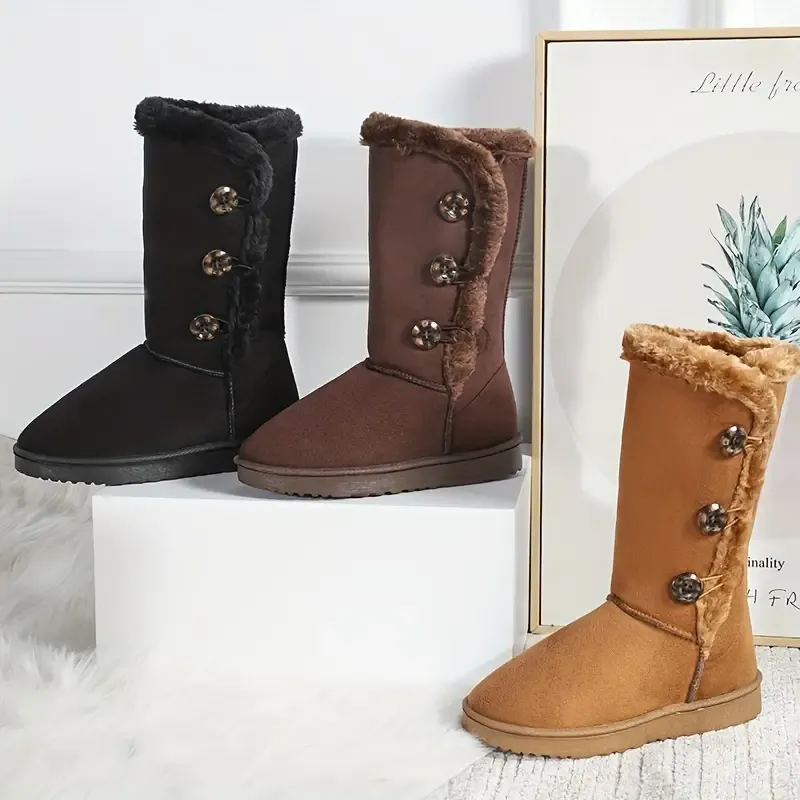 Women's Plush Mid Calf Boots