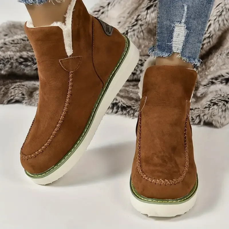 Women's Winter Ankle Boots with Faux Fur Lining