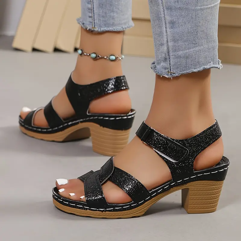 Women's Chunky Platform Classic Leather Sandals