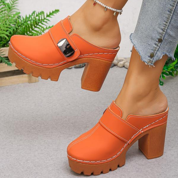 Women's Versatile Slip-On Heeled Sandals