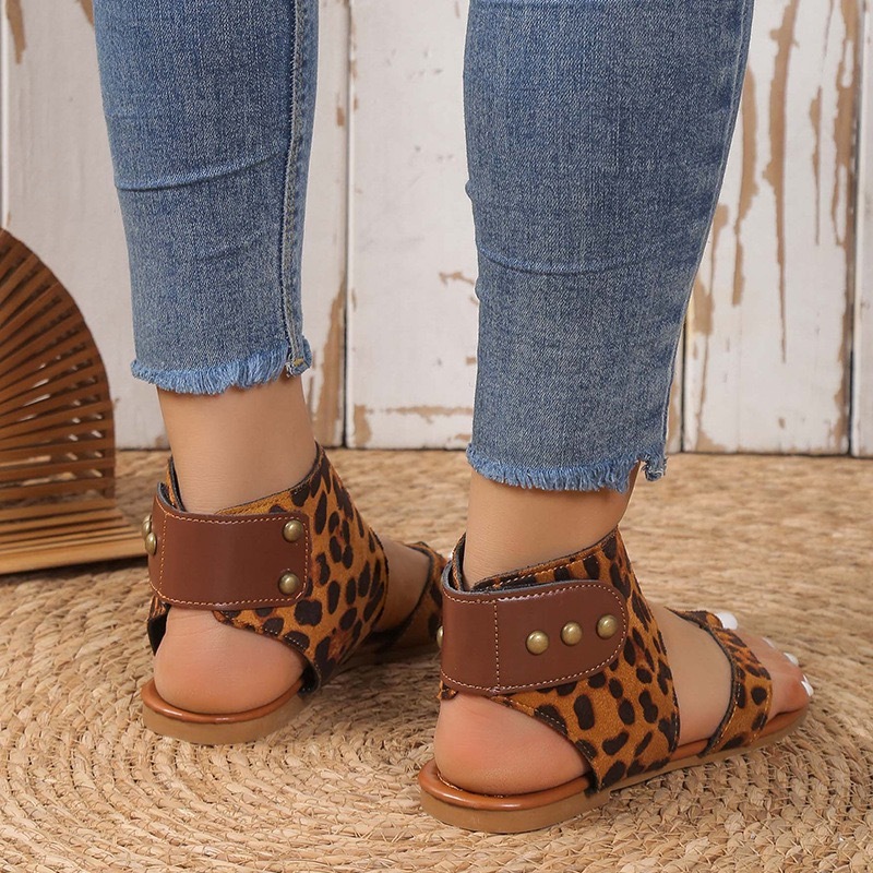Orthopedic Leather Heel Sandals