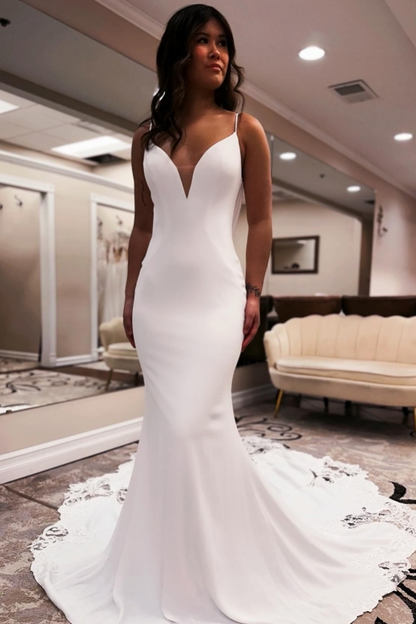 Simple wedding dresses registry office vintage | Wedding dresses mermaid lace