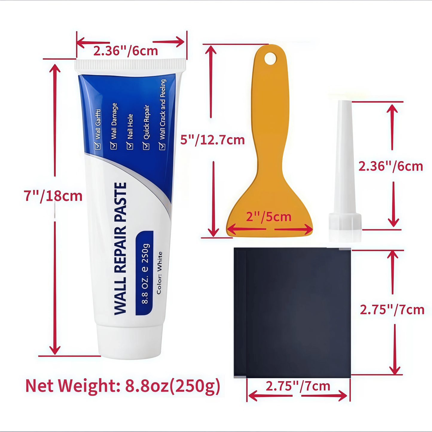Wall Repair Paste – Fast-drying drywall repair compound and concrete crack filler