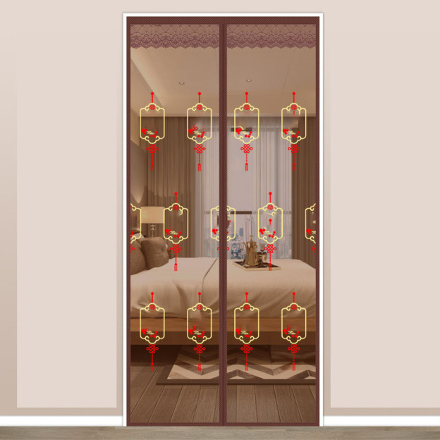 Anti-mosquito non-perforated magnetic door curtain