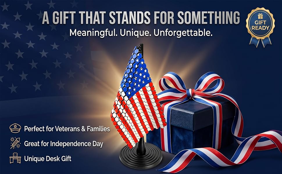 US Flag Chain Mail Patriotic Desk Decor