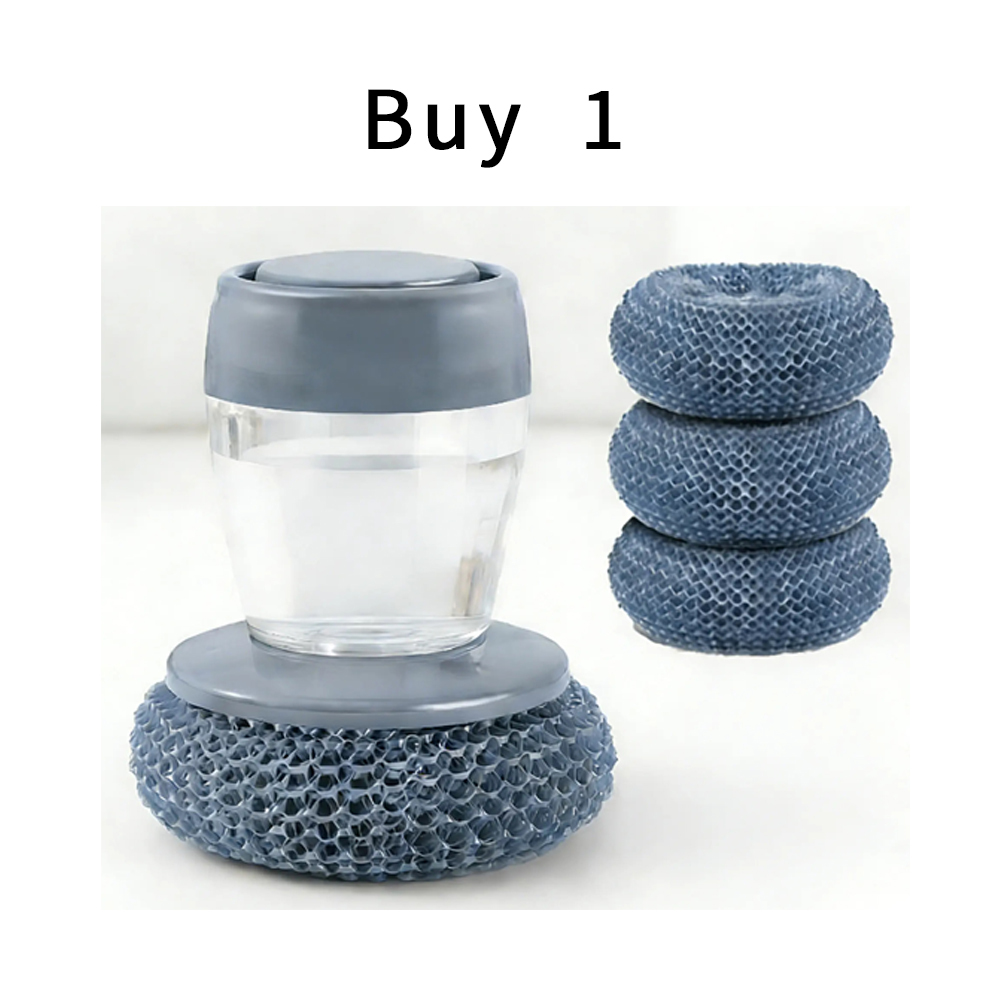 Automatic Liquid Filling Comfort Handle Soap Dispense Palm Brush for Kitchen Sink Pot Bowl Cleaning