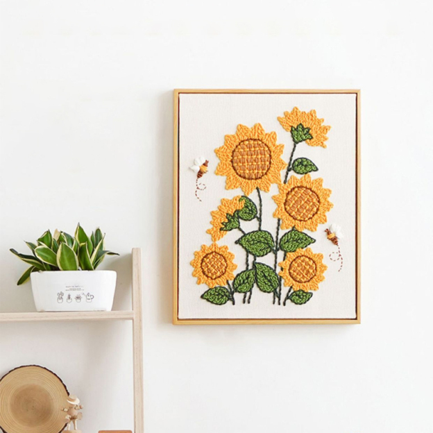 Poke Embroidery Sunflower Handmade DIY Material Package