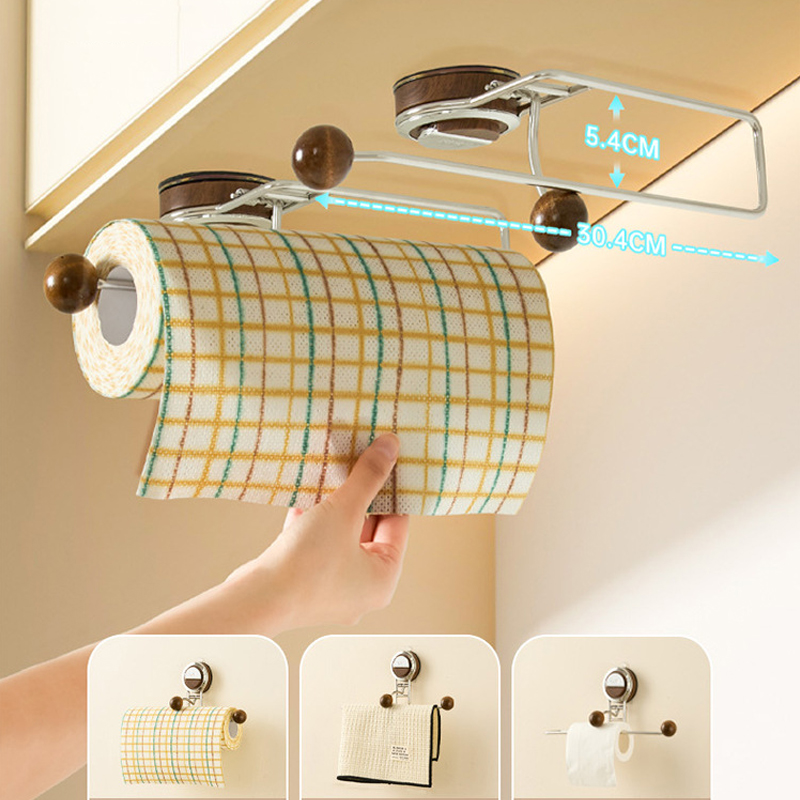Suction cup toilet paper holder wall mounted paper roll storage rack
