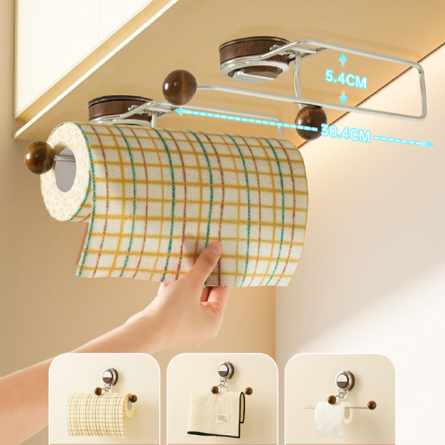 Suction cup toilet paper holder wall mounted paper roll storage rack