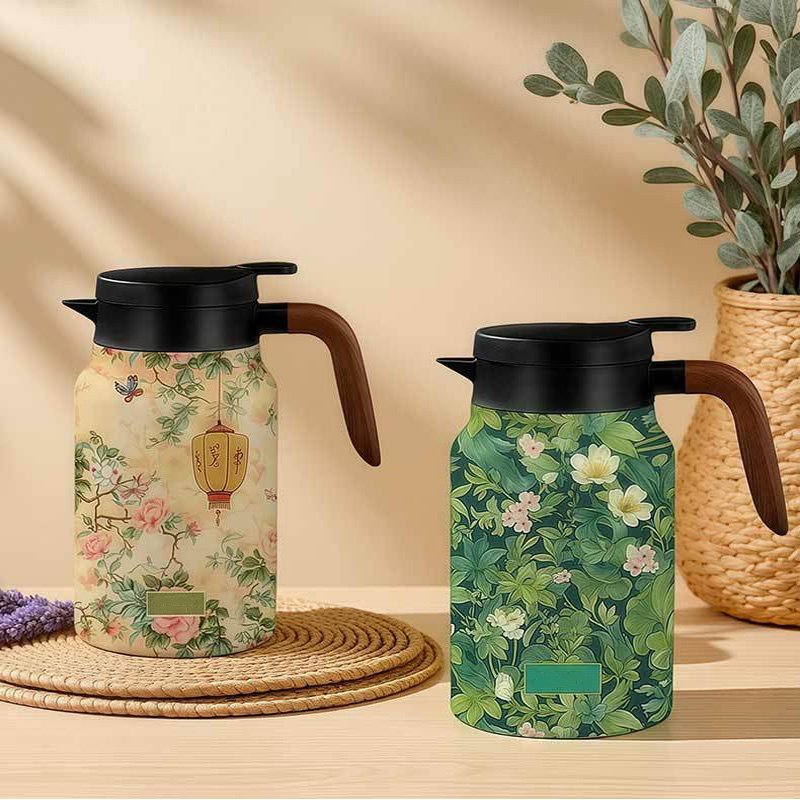 Retro floral pattern teapot