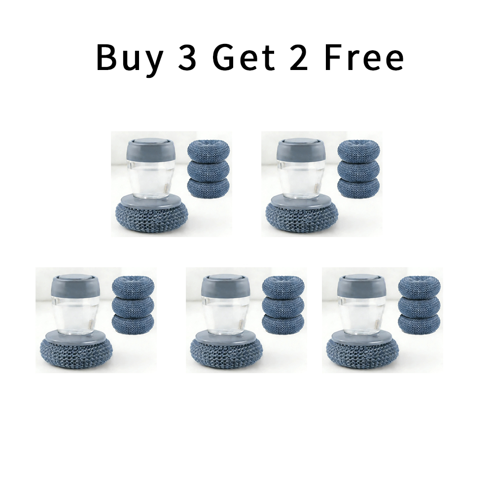 Automatic Liquid Filling Comfort Handle Soap Dispense Palm Brush for Kitchen Sink Pot Bowl Cleaning