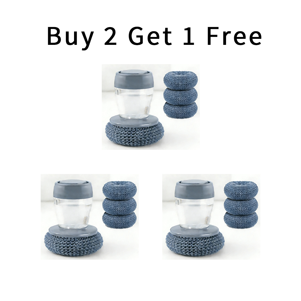 Automatic Liquid Filling Comfort Handle Soap Dispense Palm Brush for Kitchen Sink Pot Bowl Cleaning