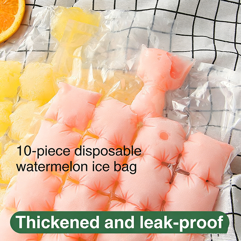 Creative self-sealing plastic ice cube trays for disposable ice packs