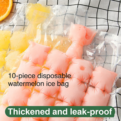 Creative self-sealing plastic ice cube trays for disposable ice packs