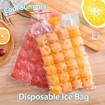 Creative self-sealing plastic ice cube trays for disposable ice packs