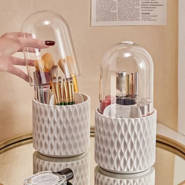 🔥Sleek 360° Spinning Makeup Brush Holder