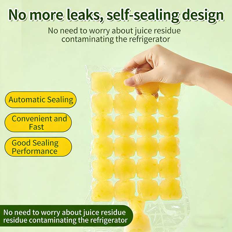 Creative self-sealing plastic ice cube trays for disposable ice packs