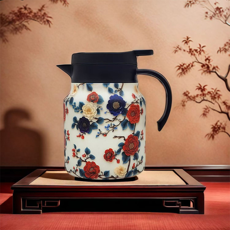 Retro floral pattern teapot