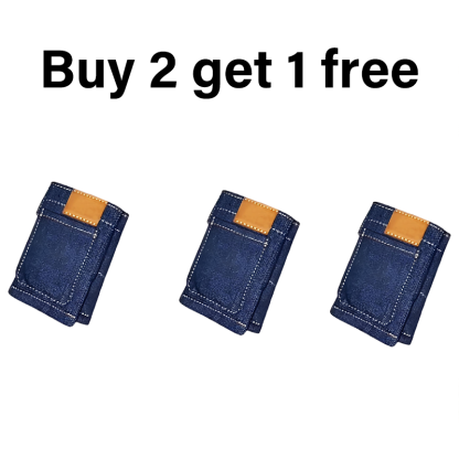 Denim shorts and wallet