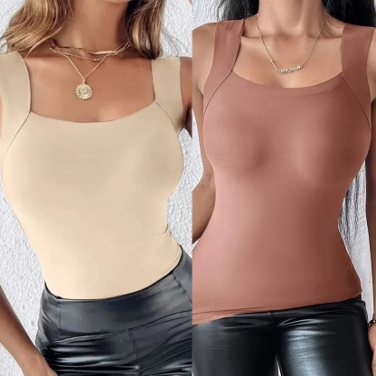 🔥Buy 1 get 1 free💐Women's U Neck Thermal Tank Tops with Built-In Bra