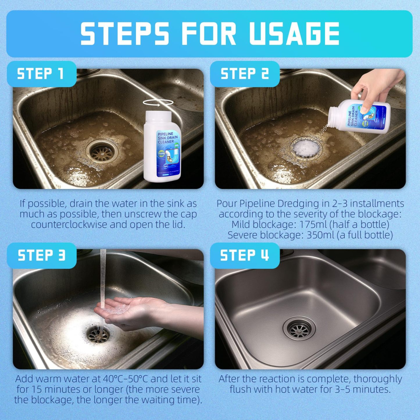 Powerful Drain Cleaner Agent