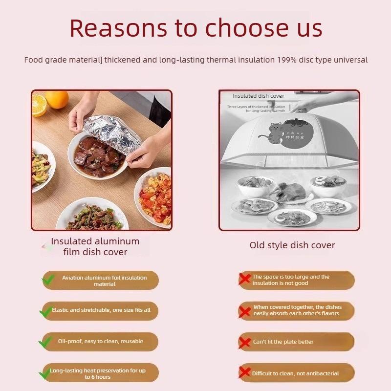 家用餐桌及食品容器铝箔保温罩，厨房食品隔热保鲜，优质铝箔。