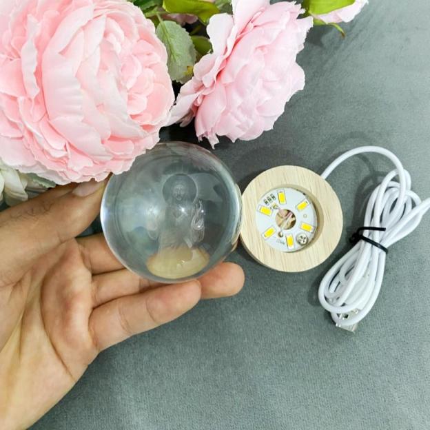 3D Crystal Ball Glowing Night Light