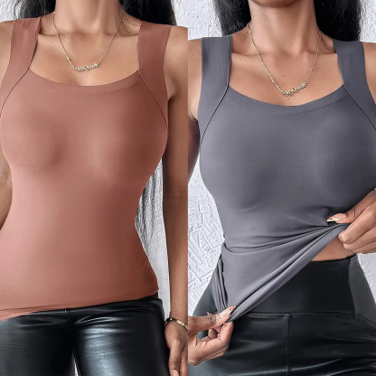 🔥Buy 1 get 1 free💐Women's U Neck Thermal Tank Tops with Built-In Bra