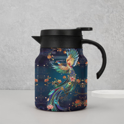 Retro floral pattern teapot