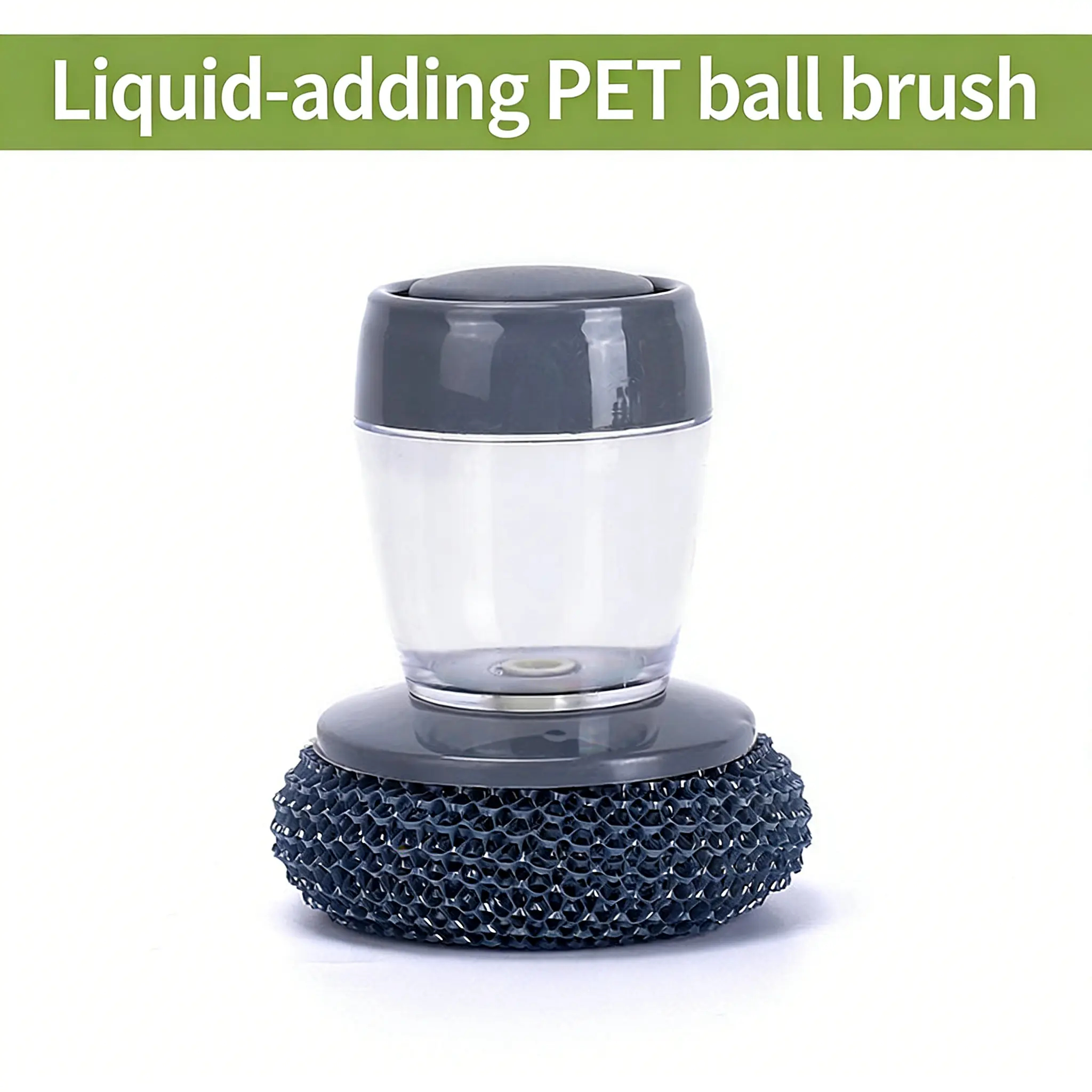 Automatic Liquid Filling Comfort Handle Soap Dispense Palm Brush for Kitchen Sink Pot Bowl Cleaning