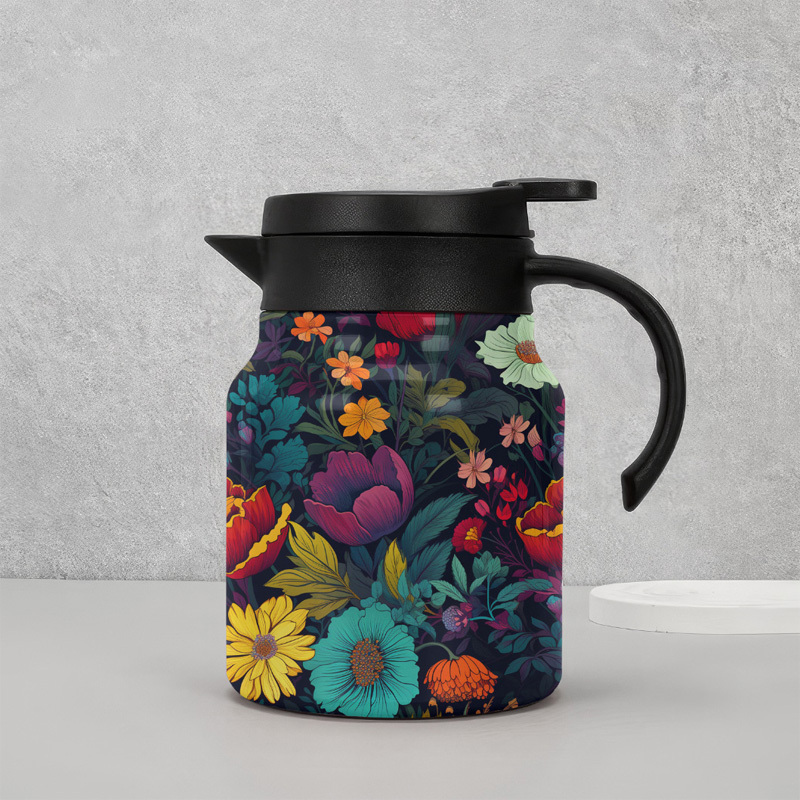 Retro floral pattern teapot