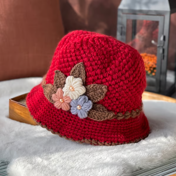 🎄Women's Flowers Knitted Woolen Hat
