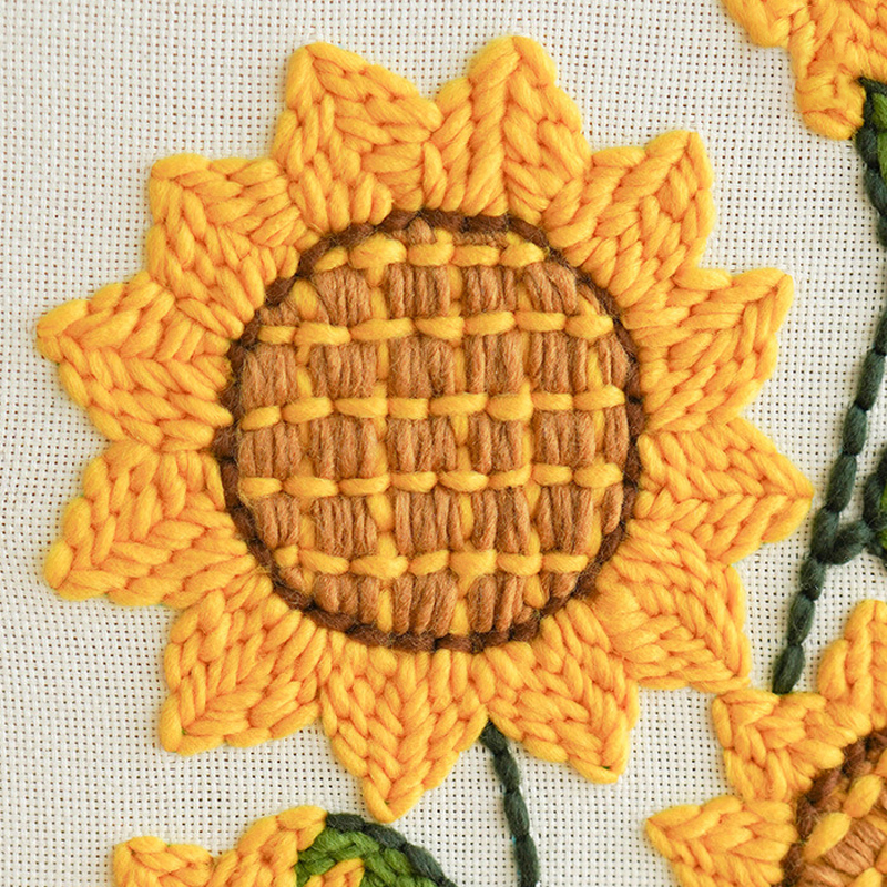 Poke Embroidery Sunflower Handmade DIY Material Package