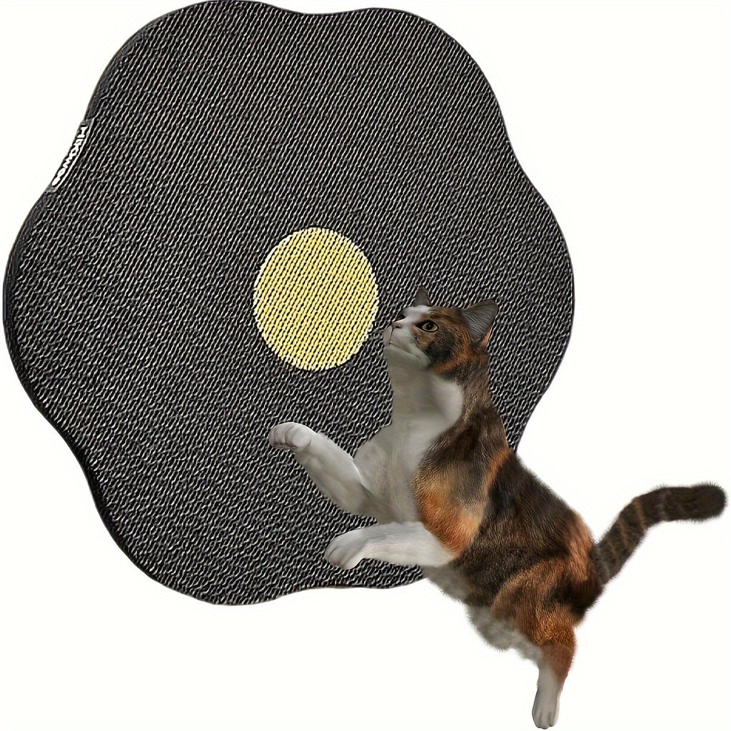 Wall-mounted floral cat scratching post