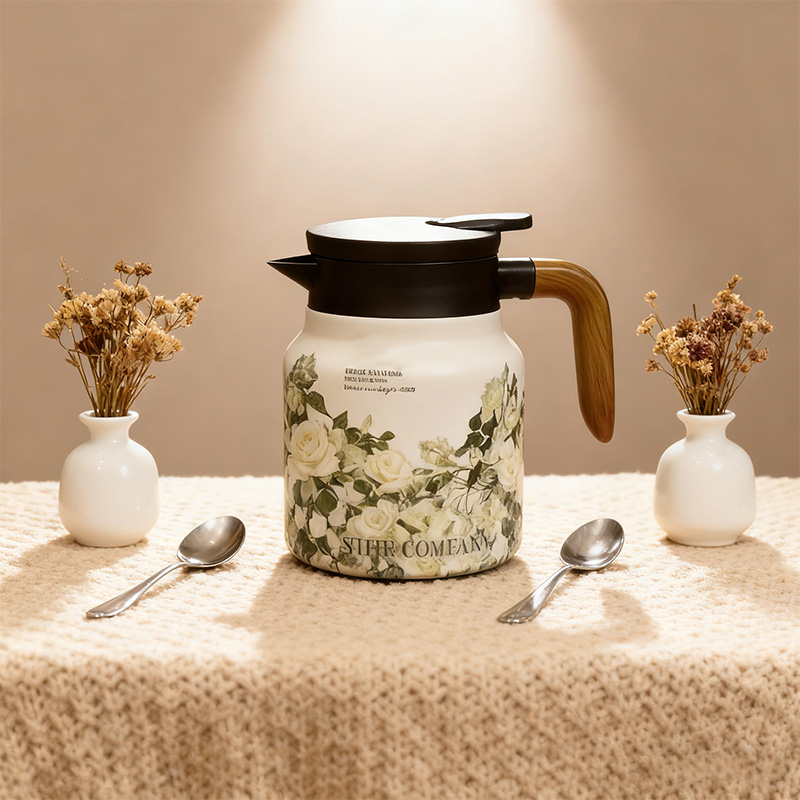 Retro floral pattern teapot