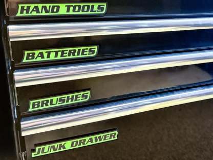 Custom Premium Magnetic Toolbox Labels for Tool Organization - 12 Pack of High Quality Magnets