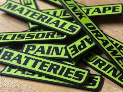 Custom Premium Magnetic Toolbox Labels for Tool Organization - 12 Pack of High Quality Magnets