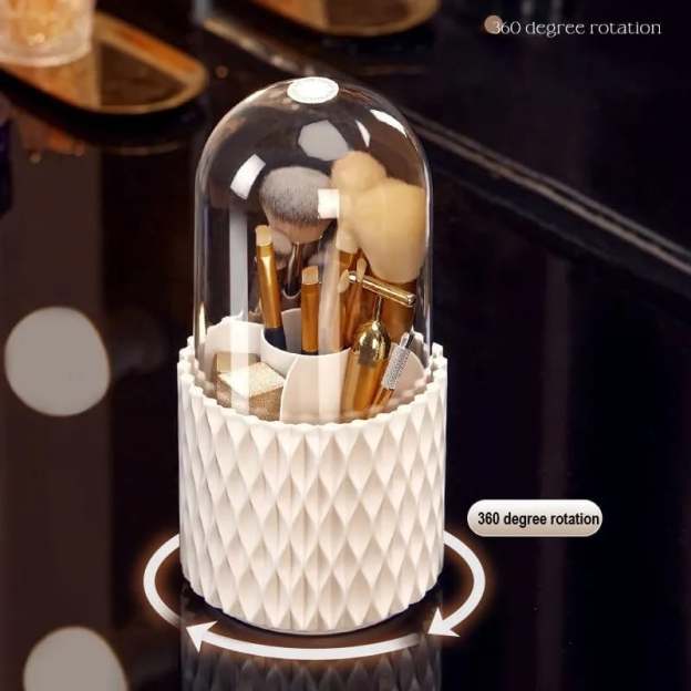 🔥Sleek 360° Spinning Makeup Brush Holder