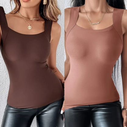 🔥Buy 1 get 1 free💐Women's U Neck Thermal Tank Tops with Built-In Bra