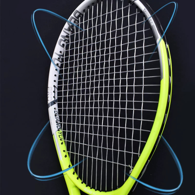Giant bouncy tennis ball, tennis racket