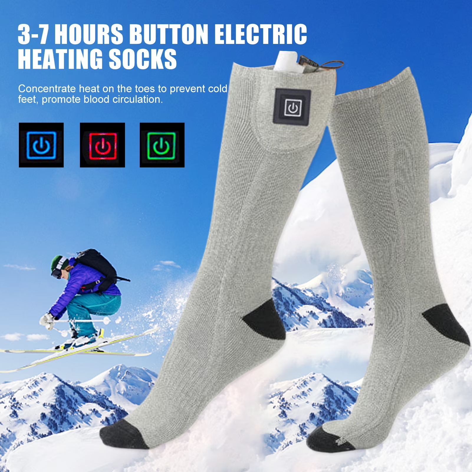 Electric foot heating socks
