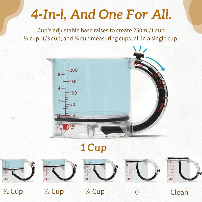 ✨4-in-1 Adjustable Measuring Cup