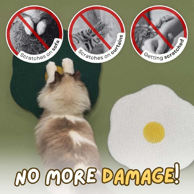 Wall-mounted floral cat scratching post