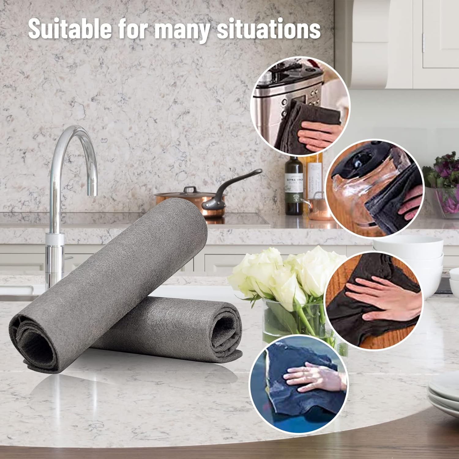 🔥10 Counts Magic Cleaning Cloth, Reuseable Thickened Streak Free Magic Cleaning Wipes